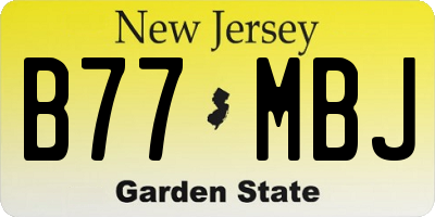 NJ license plate B77MBJ