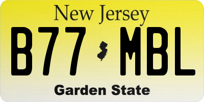 NJ license plate B77MBL