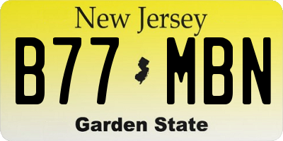 NJ license plate B77MBN