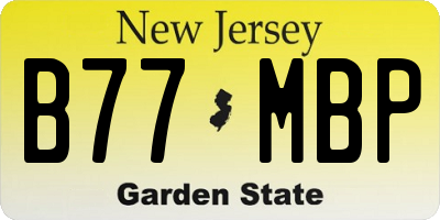 NJ license plate B77MBP