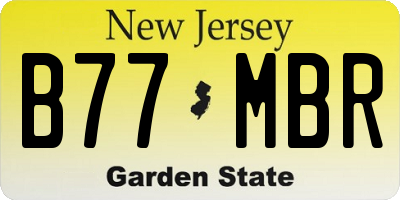 NJ license plate B77MBR