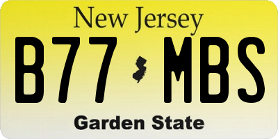 NJ license plate B77MBS