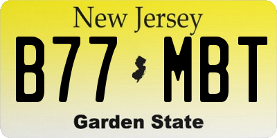 NJ license plate B77MBT