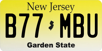 NJ license plate B77MBU