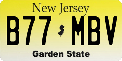NJ license plate B77MBV