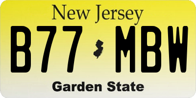 NJ license plate B77MBW