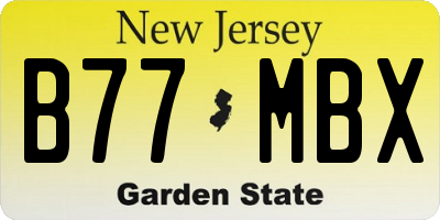 NJ license plate B77MBX