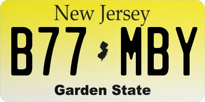 NJ license plate B77MBY