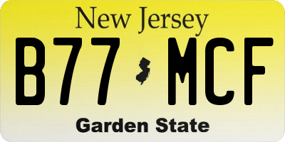 NJ license plate B77MCF