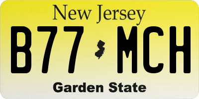 NJ license plate B77MCH