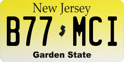 NJ license plate B77MCI