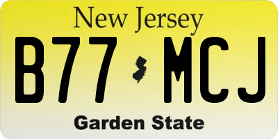 NJ license plate B77MCJ