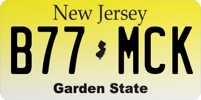 NJ license plate B77MCK