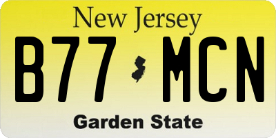 NJ license plate B77MCN