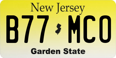 NJ license plate B77MCO