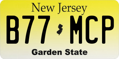 NJ license plate B77MCP