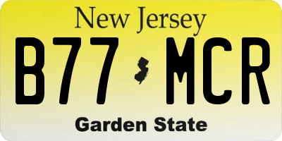 NJ license plate B77MCR