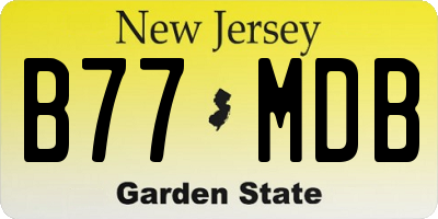 NJ license plate B77MDB