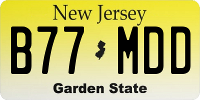 NJ license plate B77MDD