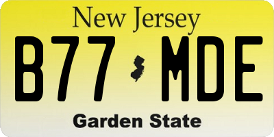 NJ license plate B77MDE