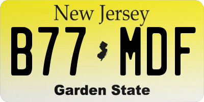 NJ license plate B77MDF