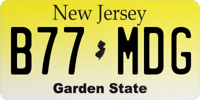 NJ license plate B77MDG