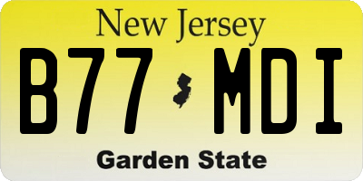 NJ license plate B77MDI