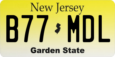 NJ license plate B77MDL