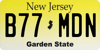NJ license plate B77MDN