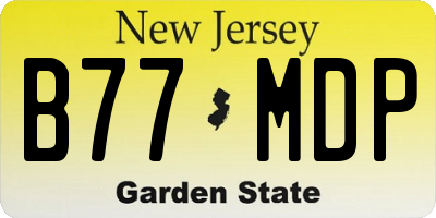 NJ license plate B77MDP