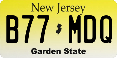 NJ license plate B77MDQ