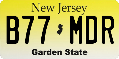NJ license plate B77MDR