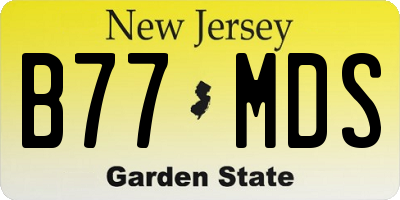 NJ license plate B77MDS