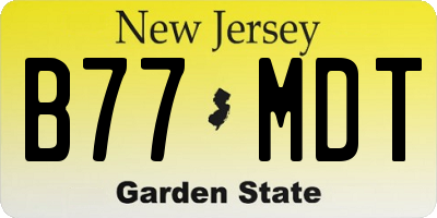 NJ license plate B77MDT