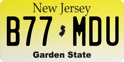 NJ license plate B77MDU