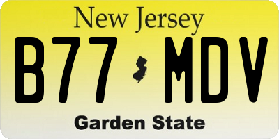 NJ license plate B77MDV