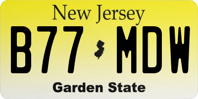 NJ license plate B77MDW
