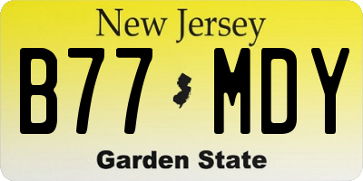 NJ license plate B77MDY