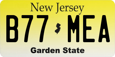 NJ license plate B77MEA