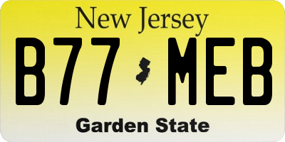 NJ license plate B77MEB