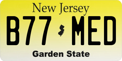 NJ license plate B77MED