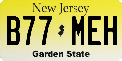 NJ license plate B77MEH