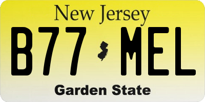 NJ license plate B77MEL