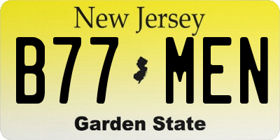NJ license plate B77MEN