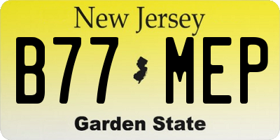 NJ license plate B77MEP