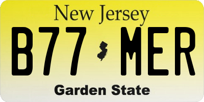 NJ license plate B77MER