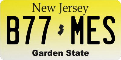 NJ license plate B77MES