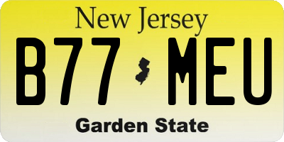 NJ license plate B77MEU