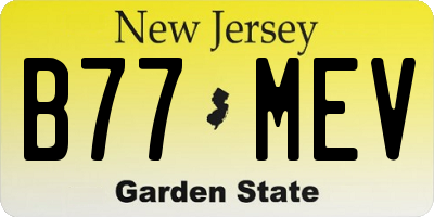 NJ license plate B77MEV