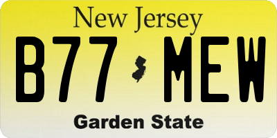 NJ license plate B77MEW